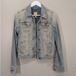 Abercrombie&Fitch Denim Jacket Y2K Trucker Light Wash Retro Classic - Size M